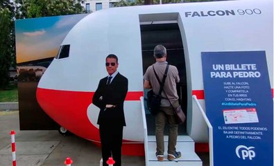 El Falcon de Pedro Sánchez "aterriza" en pleno corazón de Madrid