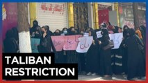 Afghan women protest against ban on beauty parlors