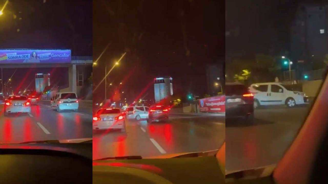 Makas atarak ilerledi , el frenini çekip yönünü değiştirdi