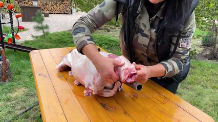 Зажарила Целого Барашка на Большом вертеле! Невероятное удовольствие от вкуса