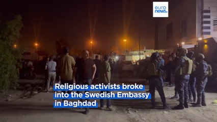 Swedish embassy in Baghdad set on fire during protest