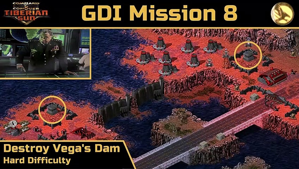How to Beat C&C Tiberian Sun GDI Mission 8: Destroy Vega's Dam - Hard - HD