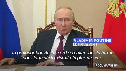 Pour Poutine, le prolongement de l'accord céréalier avec l'Ukraine "n'a plus de sens"