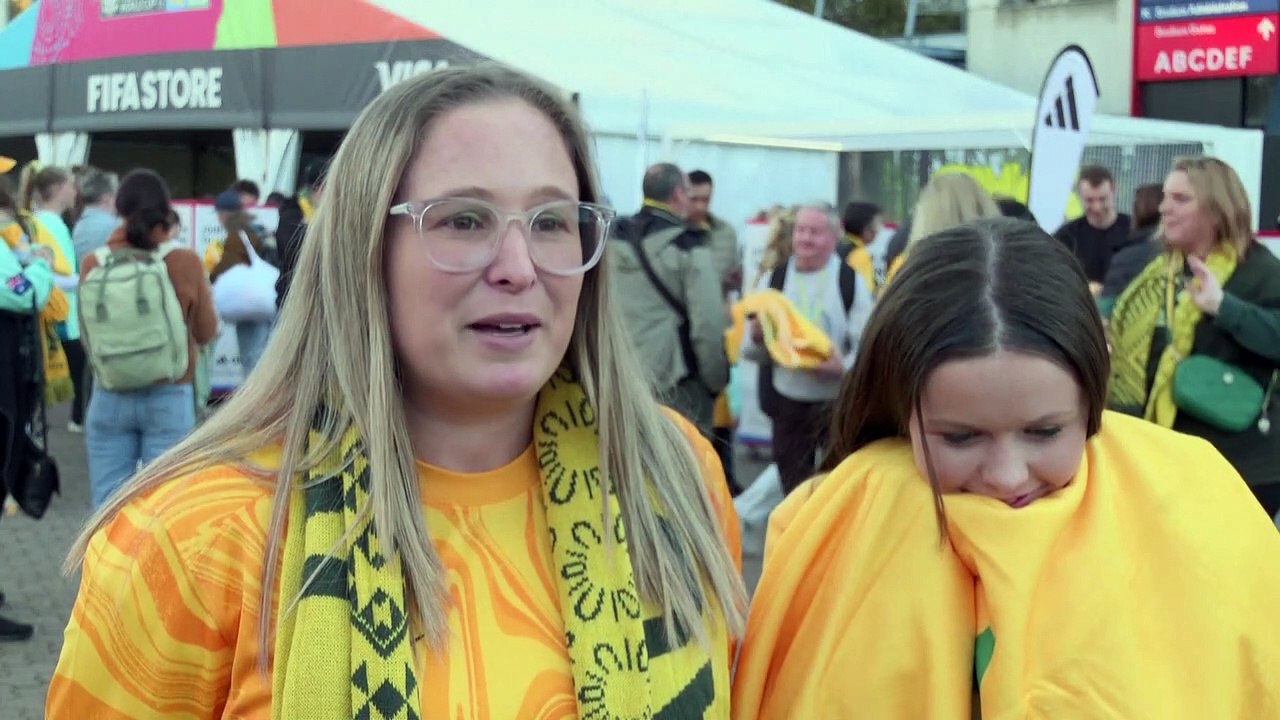 Fans draped in green and gold arrive for Australia v Ireland