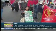 Represión policial en Perú deja 11 heridos durante represión a manifestantes