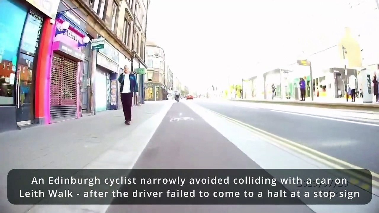 Edinburgh cyclist narrowly avoids collision after ‘driver completely ignores stop sign’