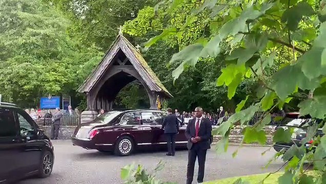King Charles and Queen Camilla arrive at Brecon Cathedral
