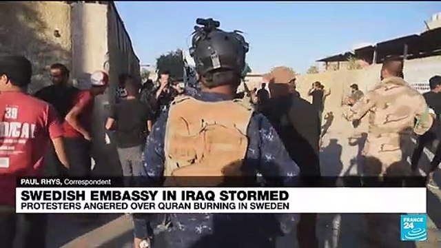 Swedish embassy in Iraq stormed: Protesters angered over quran burning in Sweden