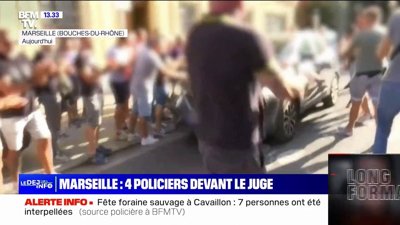 Les 4 policiers déférés à Marseille pour "violences en réunion" sont sortis de l'IGPN sous les applaudissements de leurs collègues
