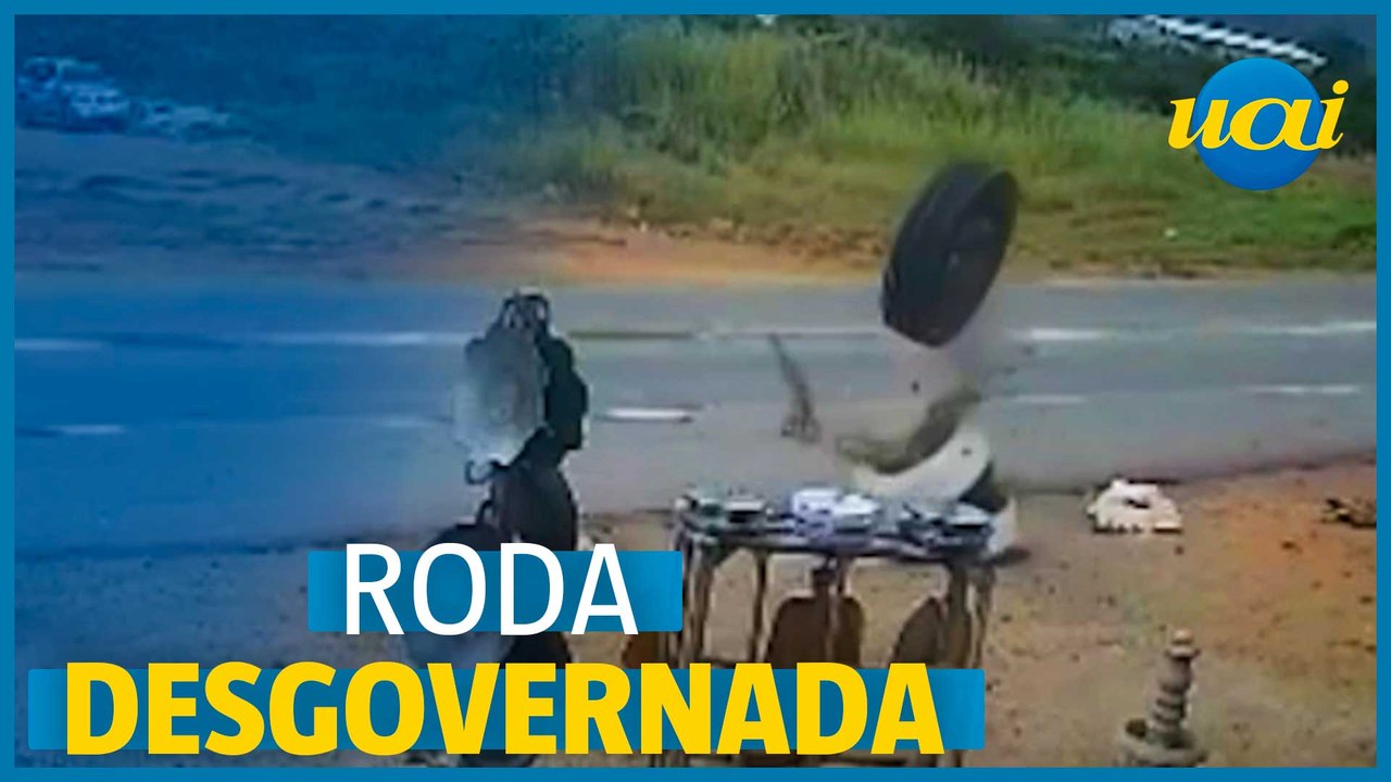 Pneu se solta e quase tomba ônibus na BR-356