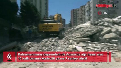 10 katlı bina 7 saniyede yerle bir oldu