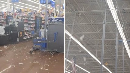 Hail smashes through Walmart roof as heavy storms sweep Wisconsin