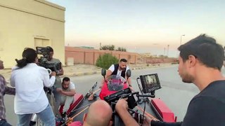 When the actor is not good at riding a motorcycle عندما يكون الممثل لايجيد ركوب الدراجة النارية