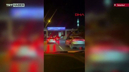 Makas atan sürücü bir anda el frenini çekip kazaya davetiye çıkardı