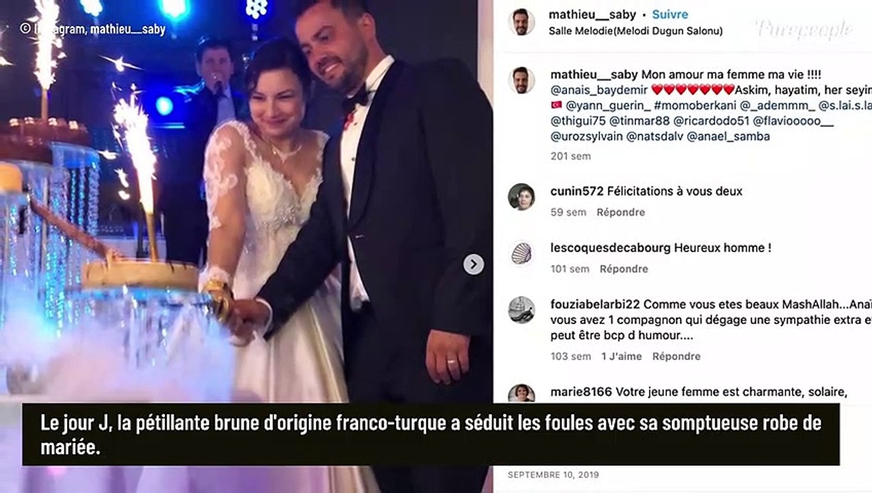 Anaïs Baydemir sublime mariée dans les bras de Mathieu : elle avait opté pour une robe parsemée de broderies !