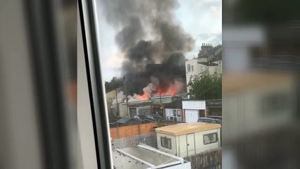 The height of the fire  in Luton Road