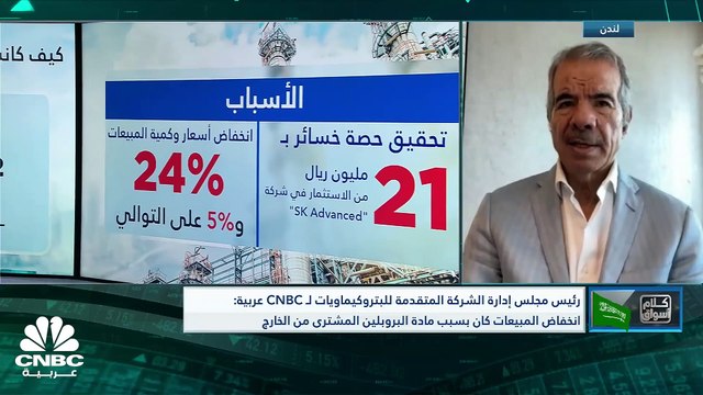 رئيس مجلس إدارة الشركة المتقدمة للبتروكيماويات لـ CNBC عربية: توزيعات الأرباح سيتم النظر لها بعد انتهاء إنشاءات المصنع الجديد