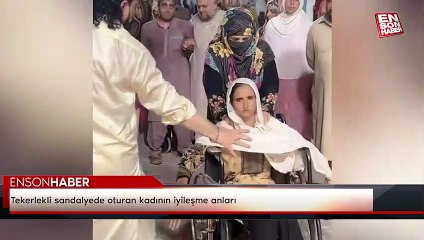 Tekerlekli sandalyede oturan kadının iyileşme anları