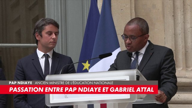 «Le ministère est en ordre de marche» : passation de pouvoir entre Pap Ndiaye et Gabriel Attal