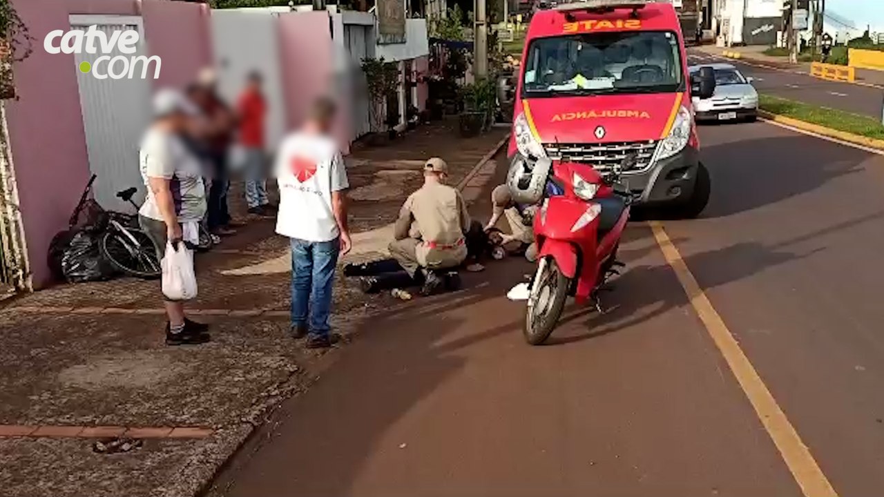 Ciclista fica ferido em batida com moto em Toledo Acidente aconteceu na Avenida Maripá