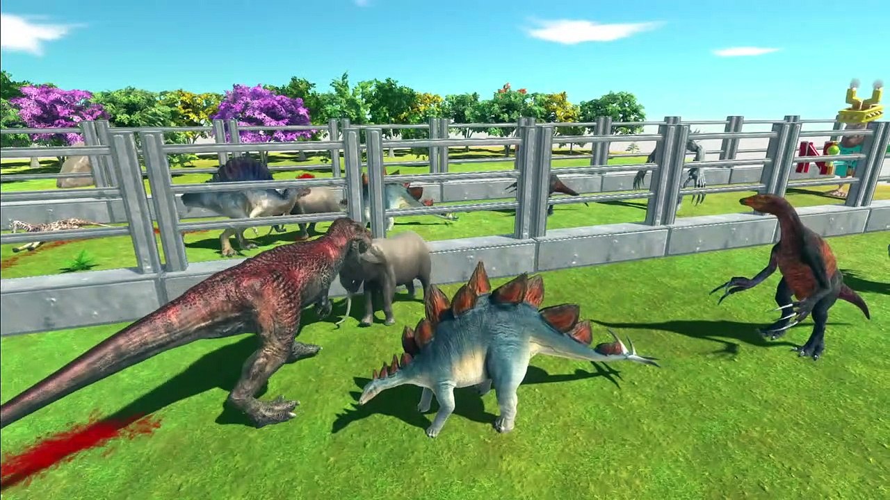 T-Rex and Spinosaurus Death Run - Who is Faster and Stronger - ARBS TV