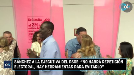 Sánchez a la Ejecutiva del PSOE: "No habrá repetición electoral, hay herramientas para evitarlo"