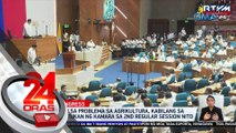 Pagtugon sa problema sa agrikultura, kabilang sa mga tututukan ng Kamara sa 2nd regular session nito | 24 Oras