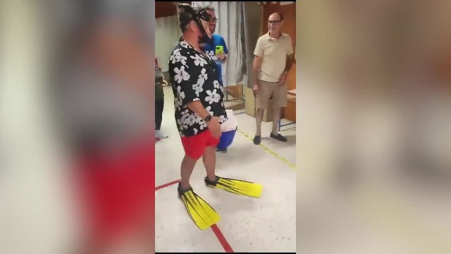 Watch: Man protests in Spain wearing snorkel and flippers to vote in general elections