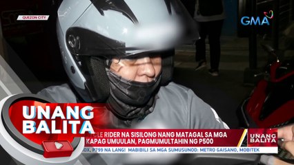 Mga motorcycle rider na sisilong nang matagal sa mga footbridge kapag umuulan, pagmumultahin ng P500 | UB