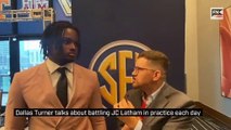 Dallas Turner talks about battling JC Latham in practice each day