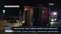 Rem Blong, Truk Tabrak Minibus dan Terguling