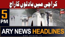 ARY News 5 PM Headlines 21st July 2023 | Karachi mai badlo ka raaj
