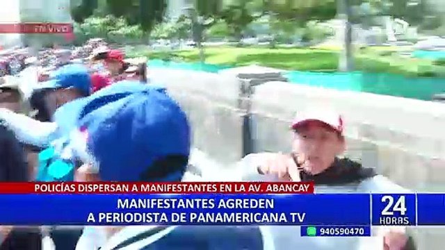 Toma de Lima: Colegio de periodistas condena agresión a reportera de Panamericana Televisión