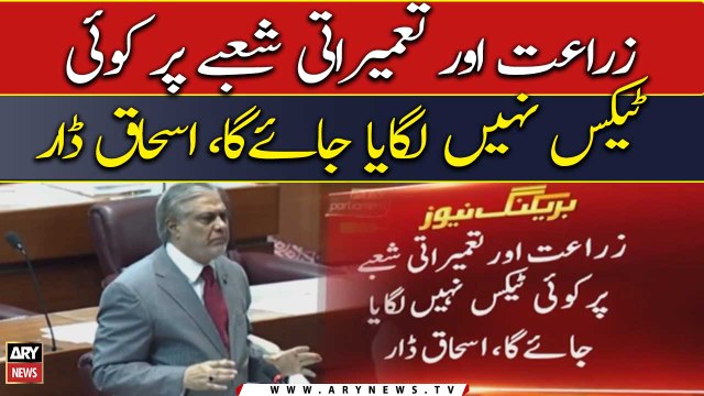 Ishaq Dar says no plans to slap new taxes on agriculture, construction sectors