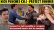 CBS Y&R Spoilers Nick gets angry and punches Kyle - protect his girlfriend Summe