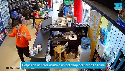 Golpes en un feroz asalto a un pet shop del barrio La Loma