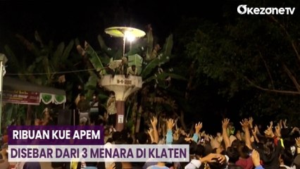 Ribuan Kue Apem Disebar dari 3 Menara di Klaten Peringati Tahun Baru Islam