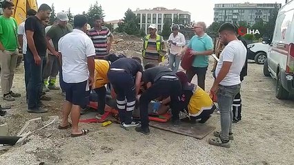 Çorum'da çalıştığı inşaatın birinci katından düşen işçi yaralandı