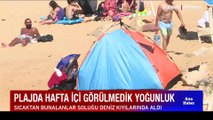 Bodrum değil, Kilyos... Şemsiyesini havlusunu kapan plaja koştu