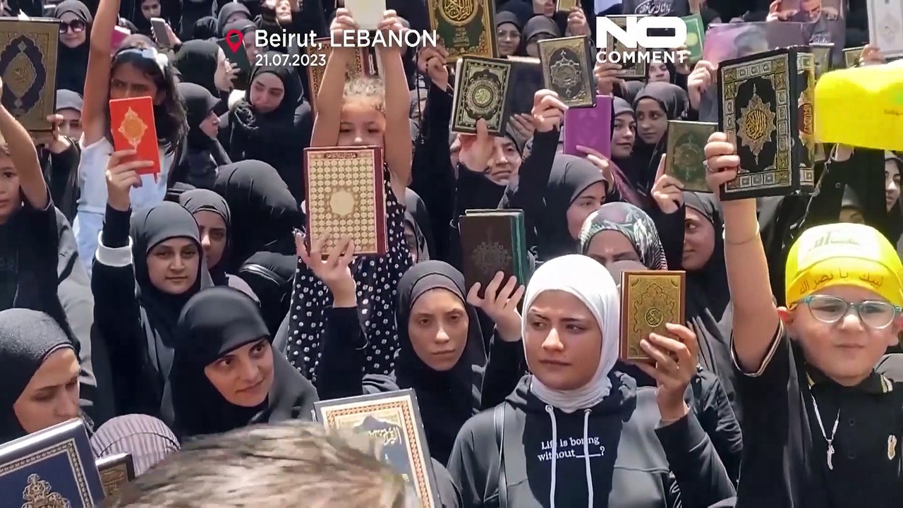 Watch: Muslims in Lebanon and Iraq protest after Quran desecrated in Sweden