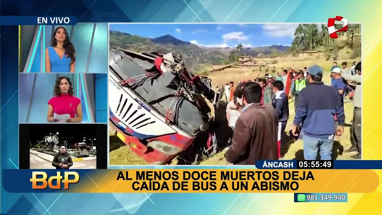 Áncash: caída de bus a un abismo de 200 metros deja 12 muertos