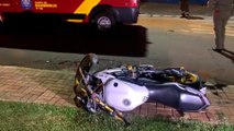 Motociclista fica ferido em acidente no Cataratas
