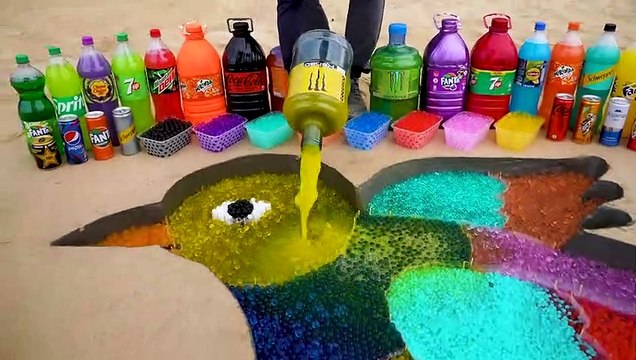 How to make Rainbow Chicks with Orbeez, Fanta, 7up, Monster, Coca-Cola vs Mentos & Popular Sodas