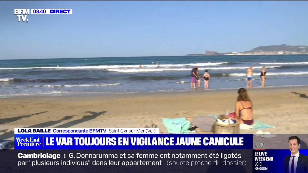 Dans le Var, les habitants profitent de la plage le matin avant qu'il ne fasse trop chaud