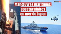 Manœuvres maritimes spectaculaires en mer du Japon