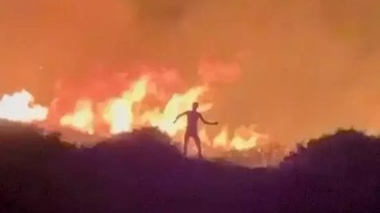 Çeşme yangınında kundakçı önce alevlerin arasında dolaşmış sonra kaçmış