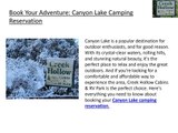 Book Your Adventure Canyon Lake Camping Reservation