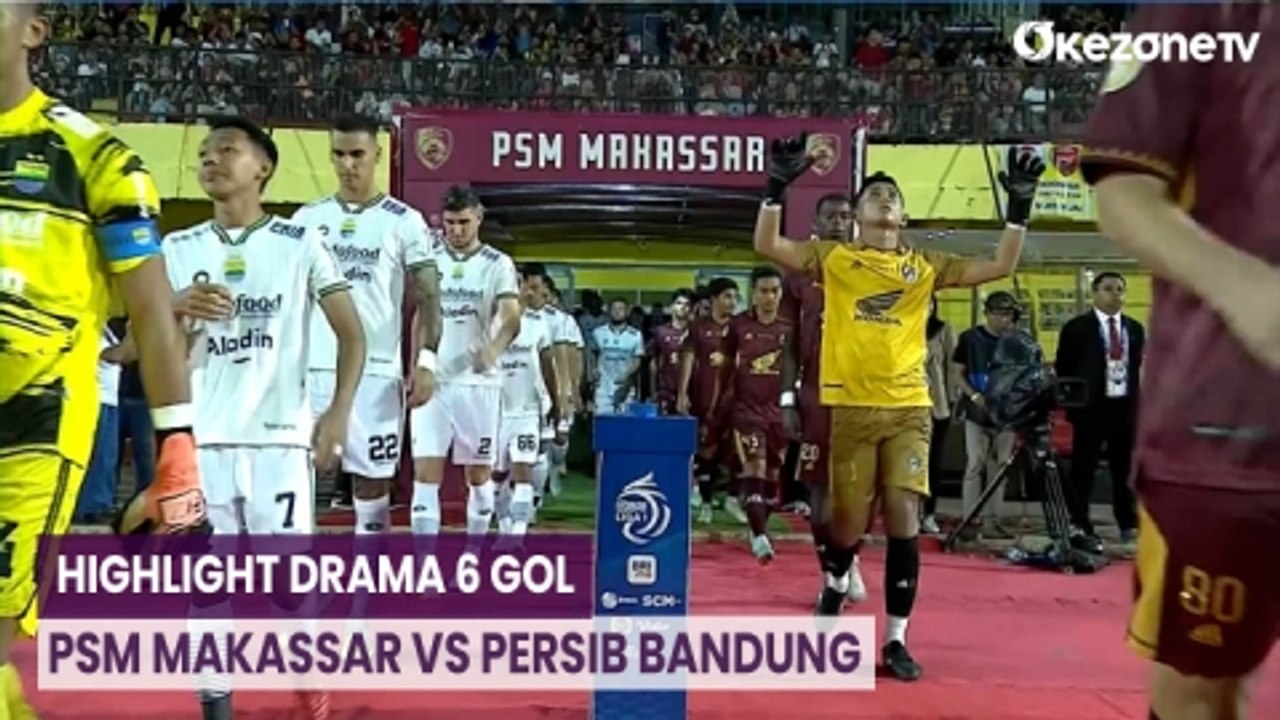 Highlight Drama 6 Gol PSM Makassar vs Persib Bandung, Maung Bandung Tumbang 2-4