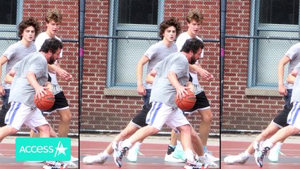 Timothée Chalamet & Adam Sandler Play Basketball In NYC
