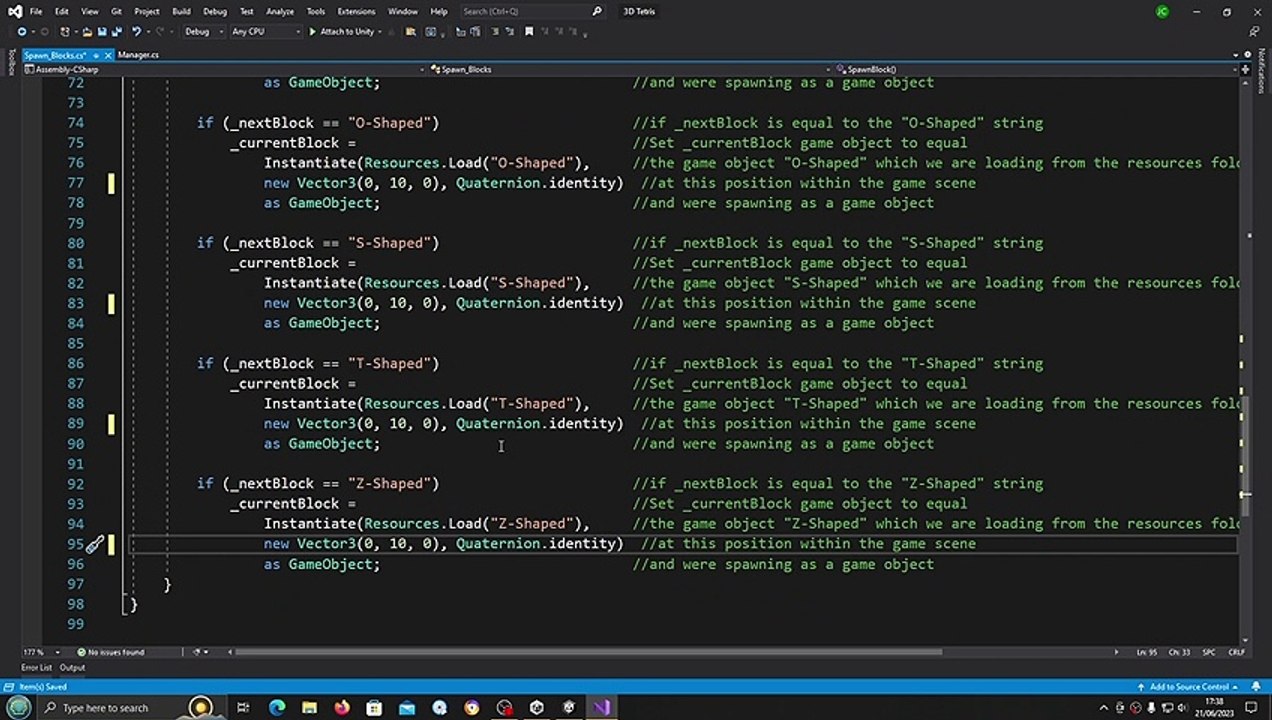 Unity 3D Tetris Clone #5 Block Movement